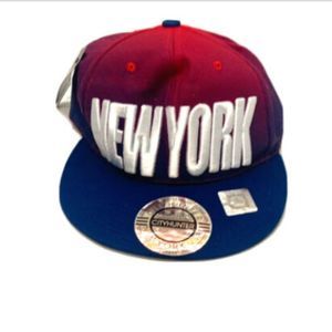 City Hunter Snapback New York Multicolor Baseball Hat Embroidered Red Blue Cap